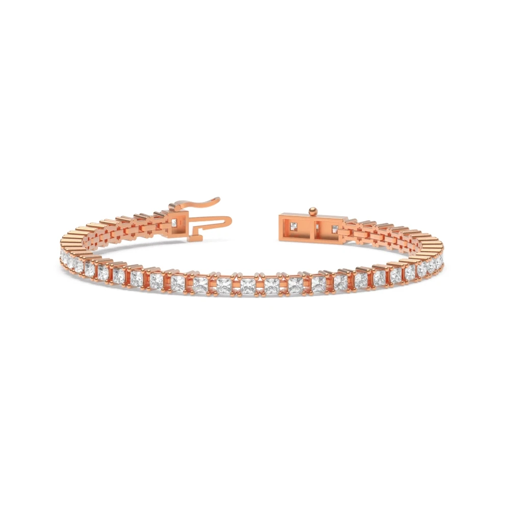 4 Prong Rose Gold Line Tennis Bracelets