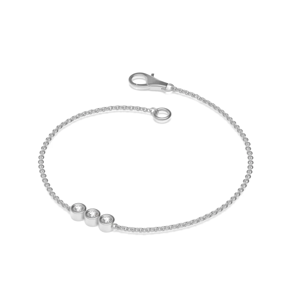 Bezel Setting Triology Designer Bracelets