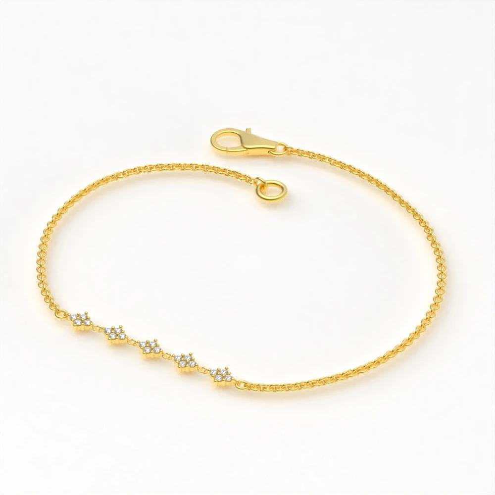 4 Prong Yellow Gold Glimmer Friendship Bracelets
