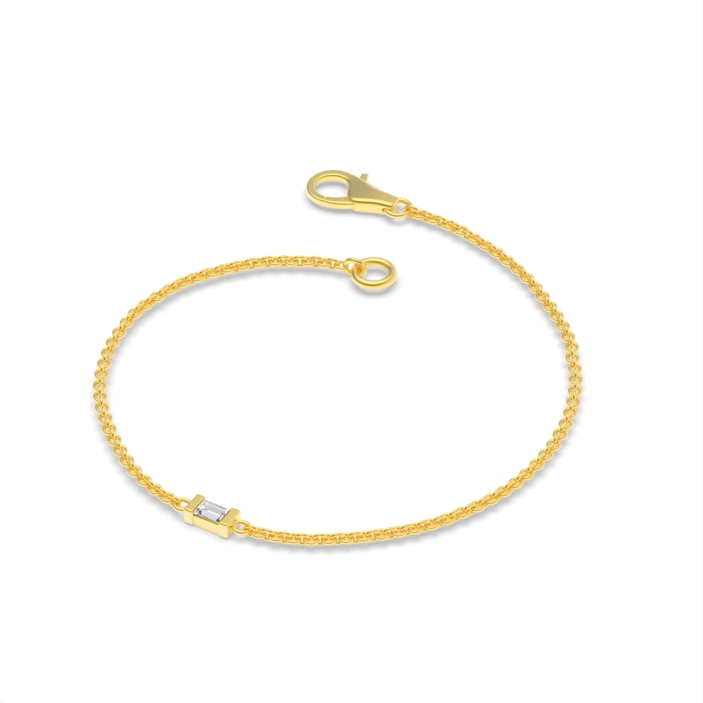 Channel Setting Yellow Gold Bar set Bracelets