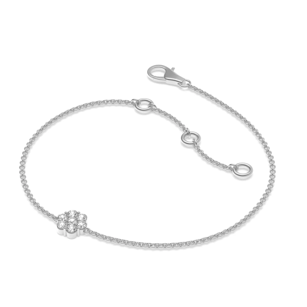 4 Prong Flower shaped chain Cluster Bracelets