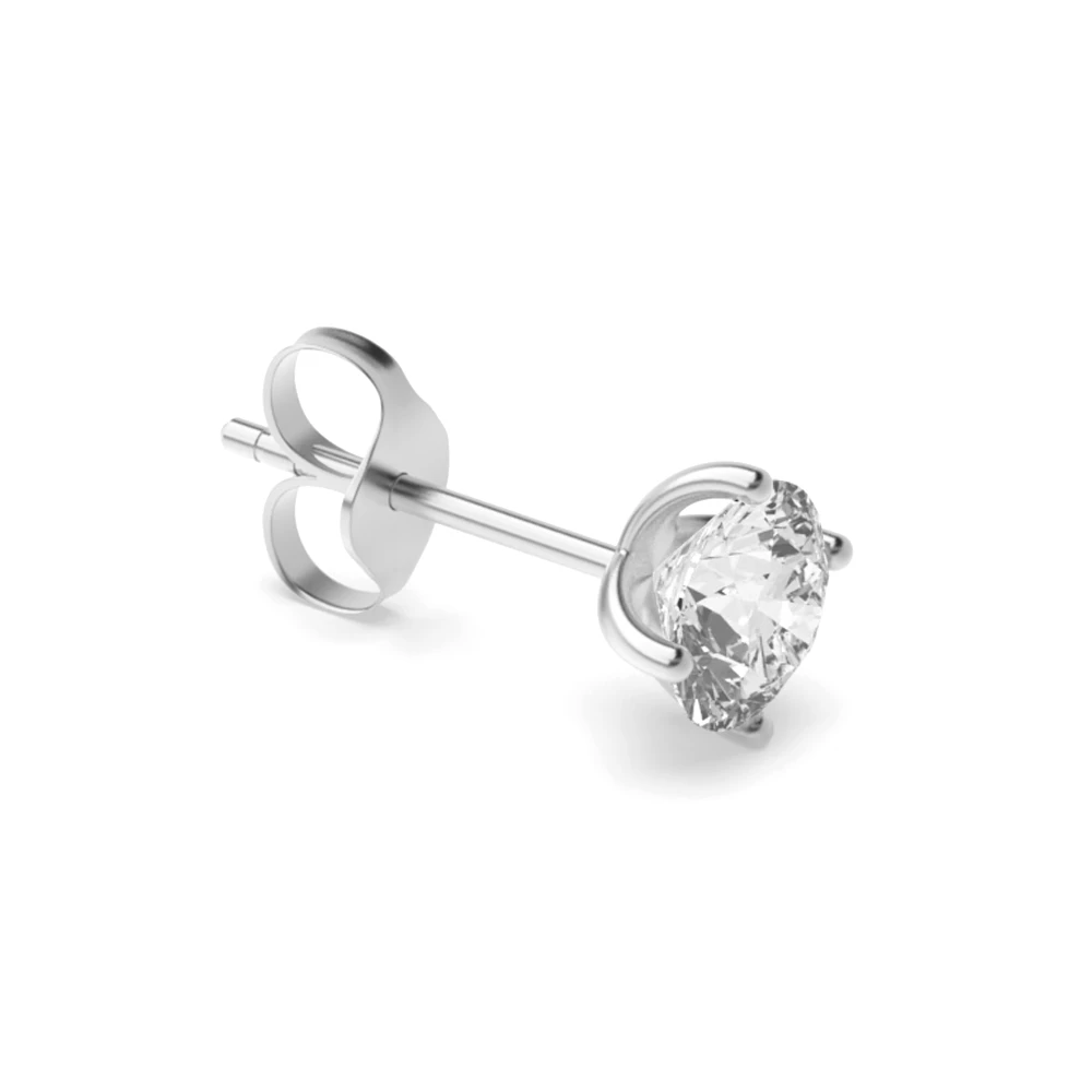 4 Prong Platinum Classic Single Earring