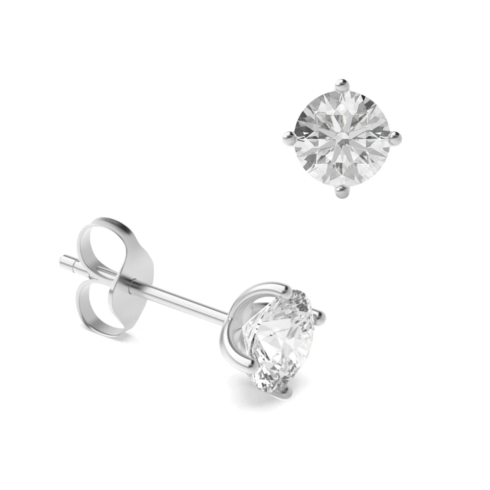 4 Prong Platinum Classic open set Stud Earrings