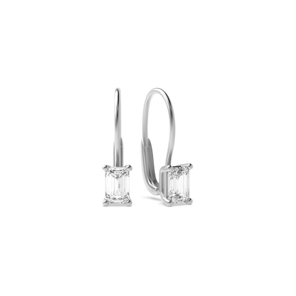 4 Prong Leverback dangle Drop Earrings