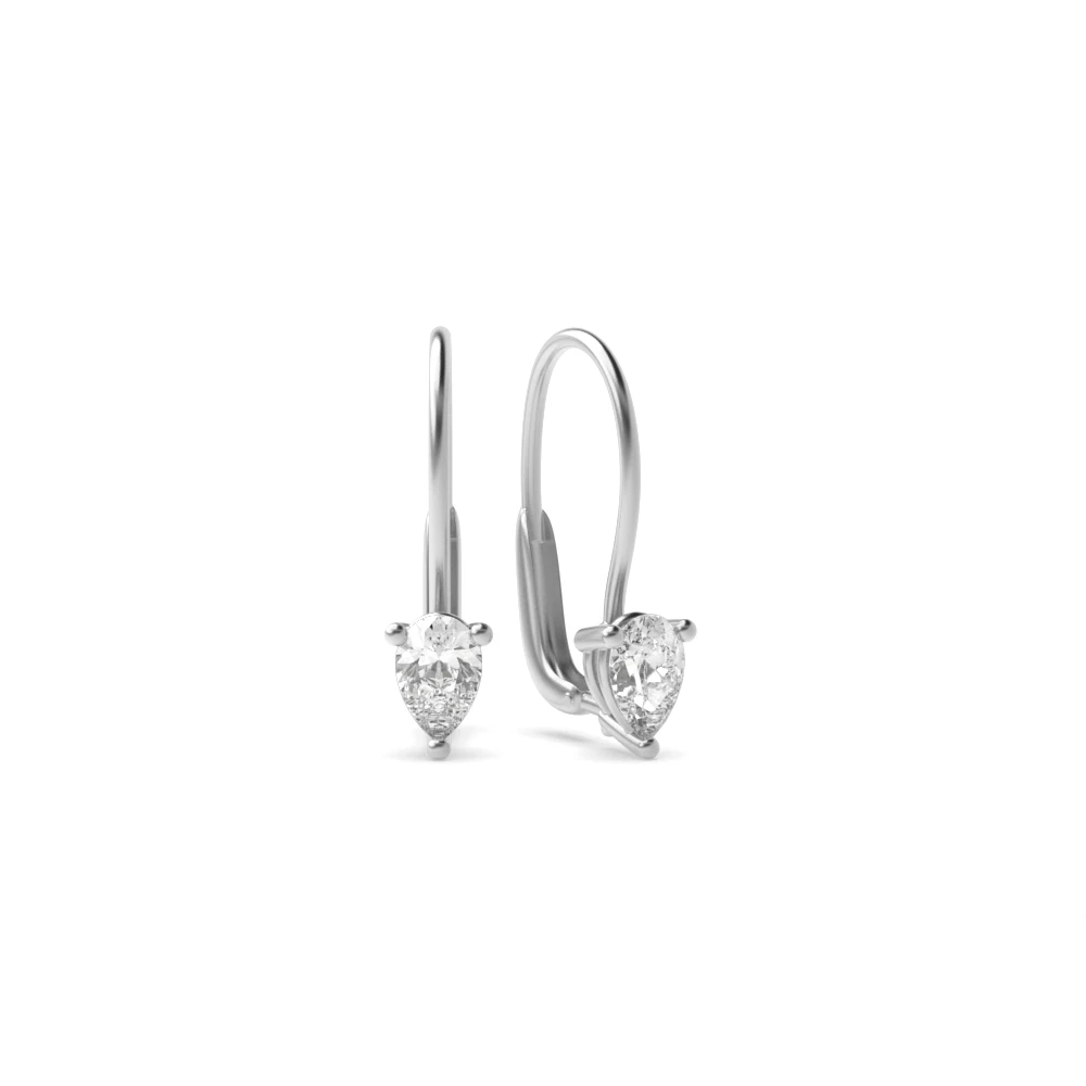 4 Prong Leverback dangle Drop Earrings