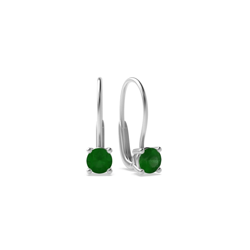 4 Prong Leverback dangle Drop Earrings