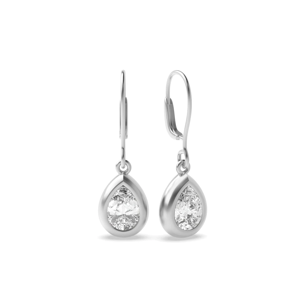 Bezel Setting Hoop stud Drop Earrings