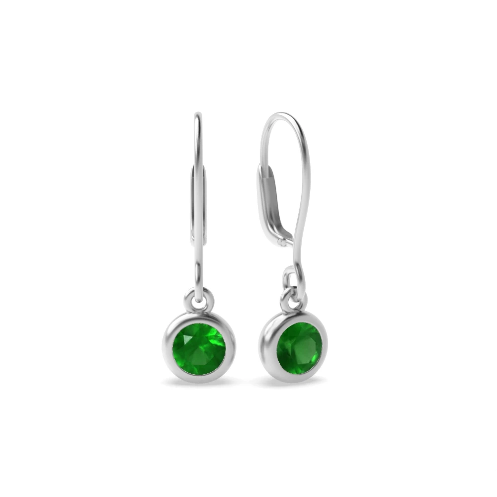 Bezel Setting Hoop stud Drop Earrings