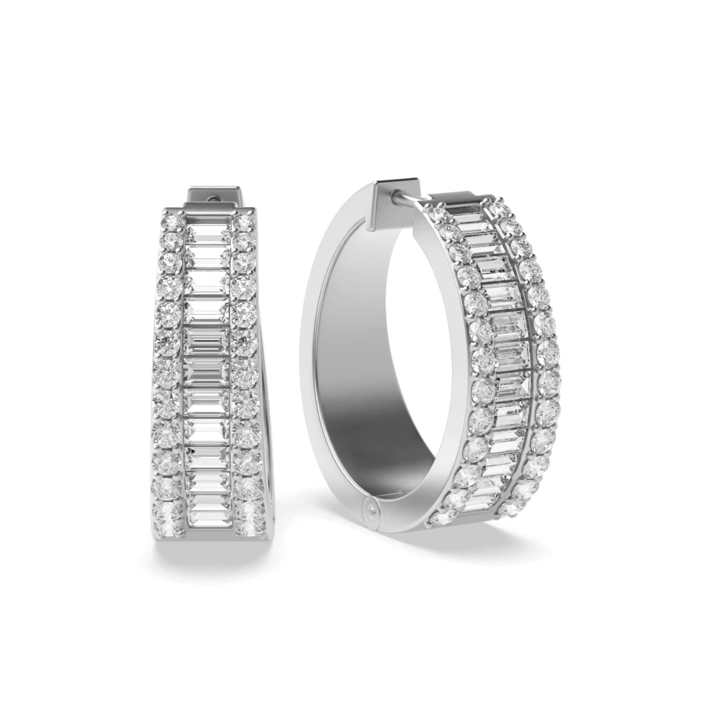 4 Prong Wide Hoop Earrings