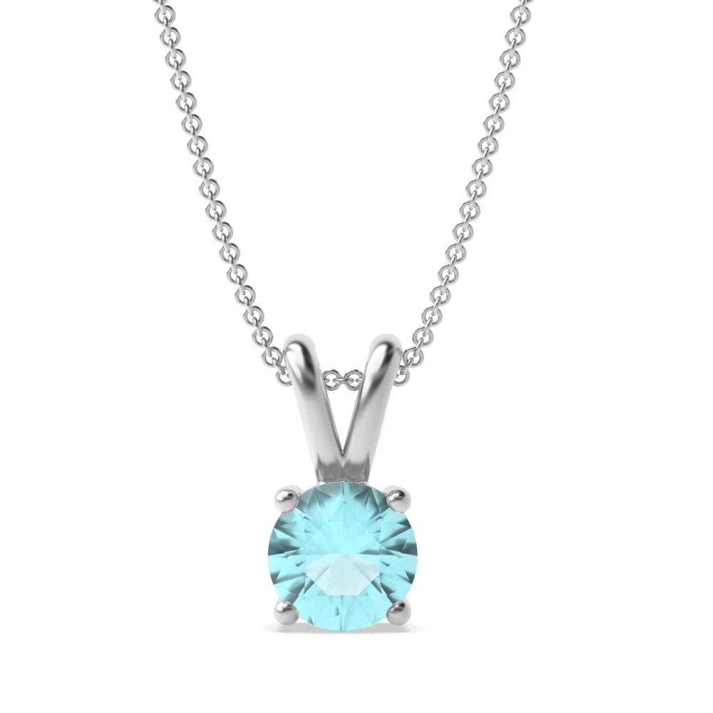4 Prong Split bale Solitaire Pendant Necklaces
