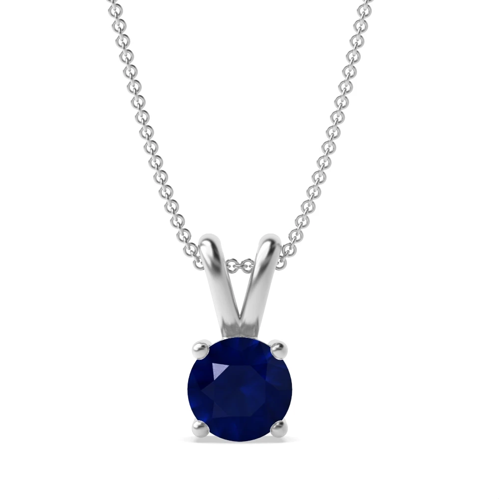 4 Prong Split bale Solitaire Pendant Necklaces