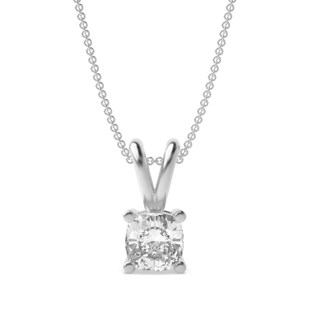 4 Prong Split bale Solitaire Pendant Necklaces