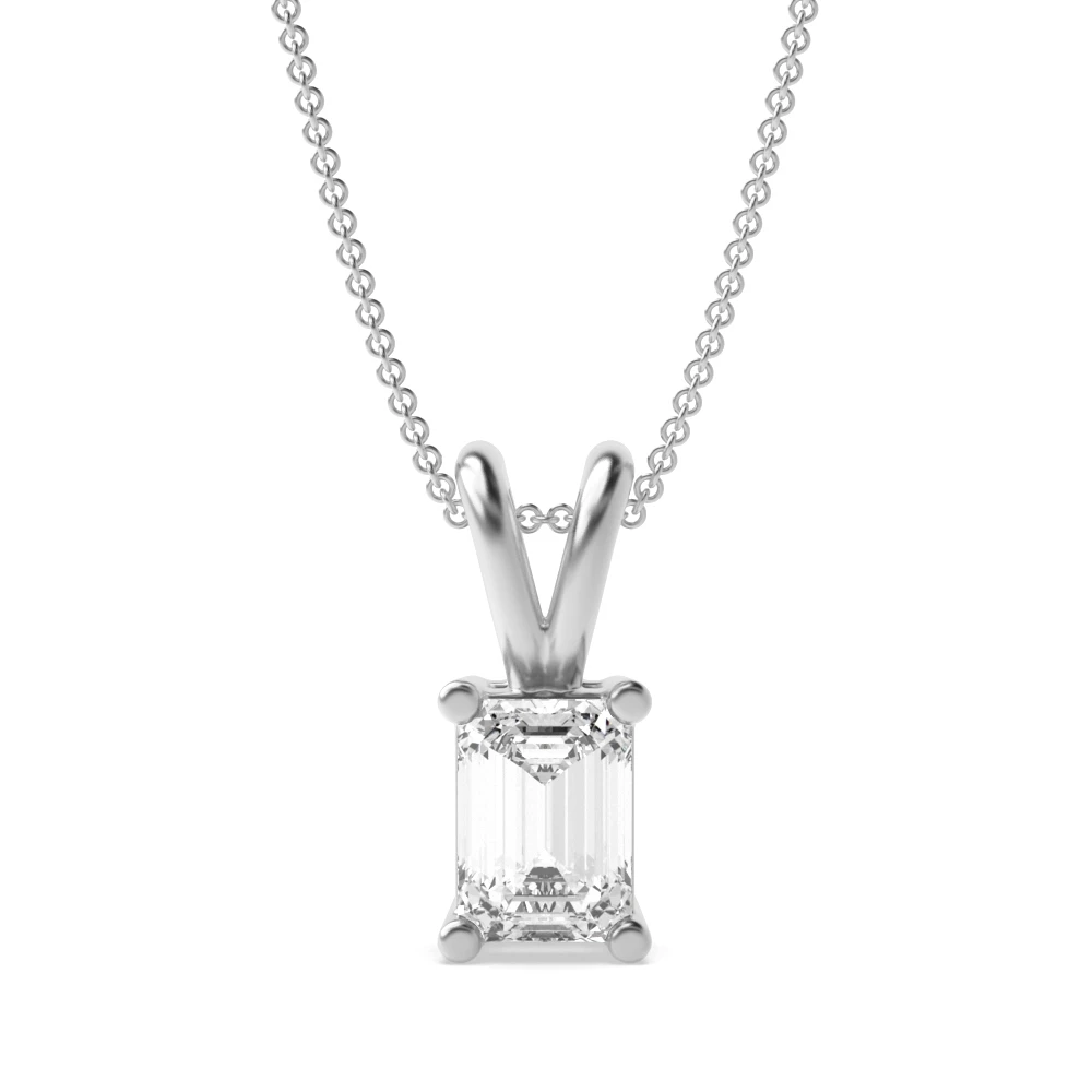 4 Prong Split bale Solitaire Pendant Necklaces