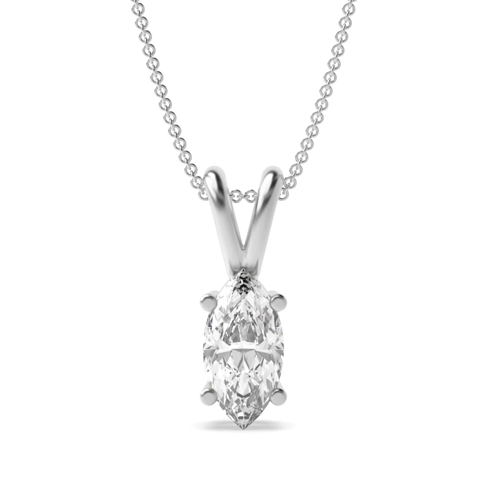 4 Prong Split bale Solitaire Pendant Necklaces