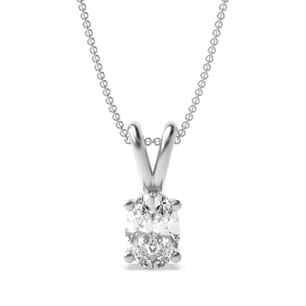 4 Prong Split bale Solitaire Pendant Necklaces