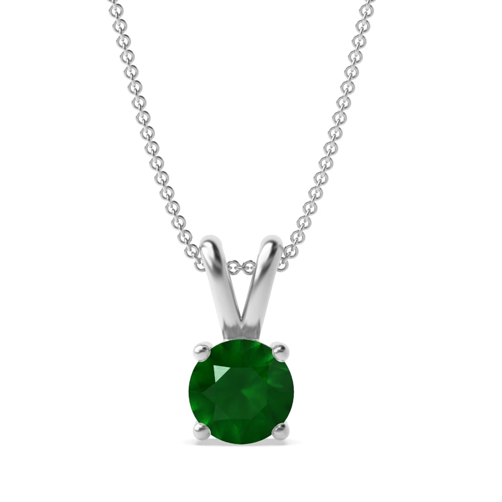 4 Prong Split bale Solitaire Pendant Necklaces