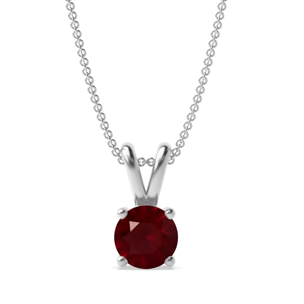 4 Prong Split bale Solitaire Pendant Necklaces