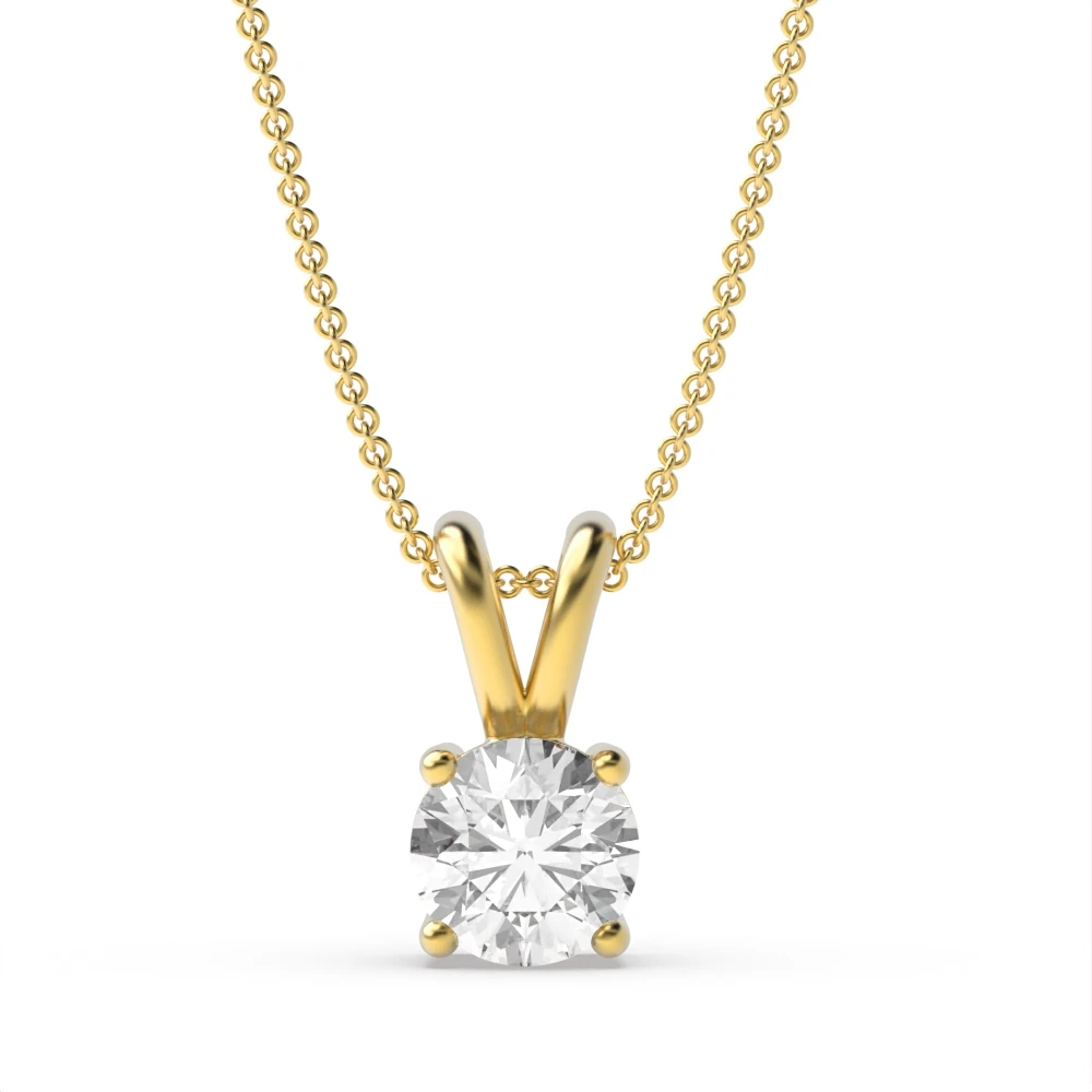 4 Prong Yellow Gold Split bale Pendant Necklaces