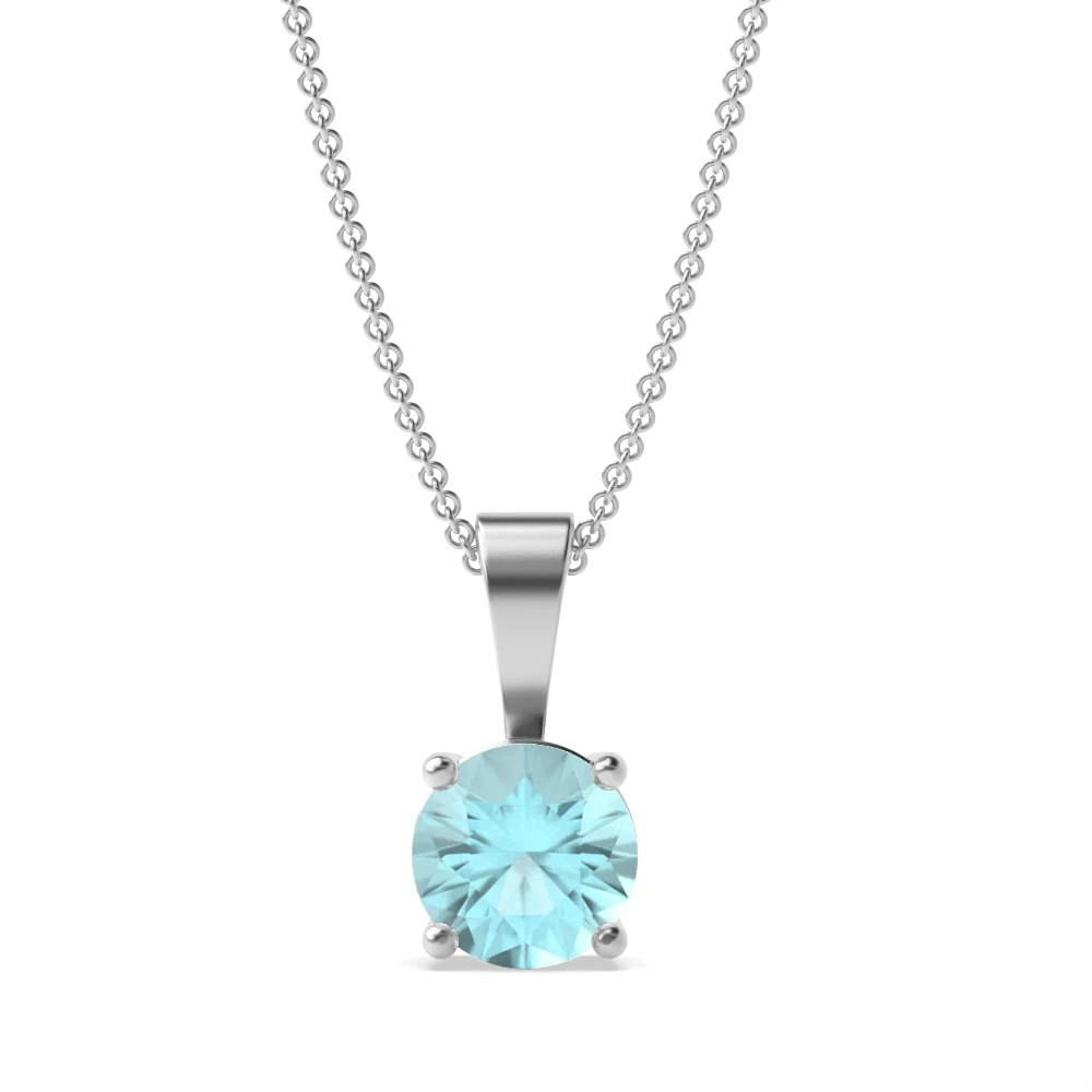 4 Prong Solid bale basket set Solitaire Pendant Necklaces