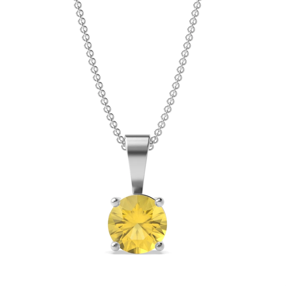 4 Prong Solid bale basket set Solitaire Pendant Necklaces