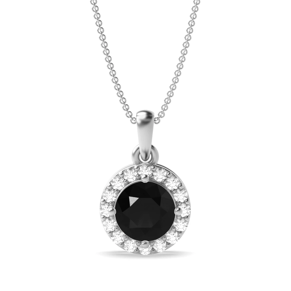 4 Prong Elegant Halo Pendant Necklaces