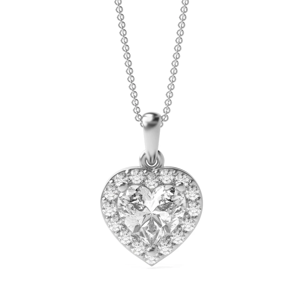 4 Prong Elegant Halo Pendant Necklaces