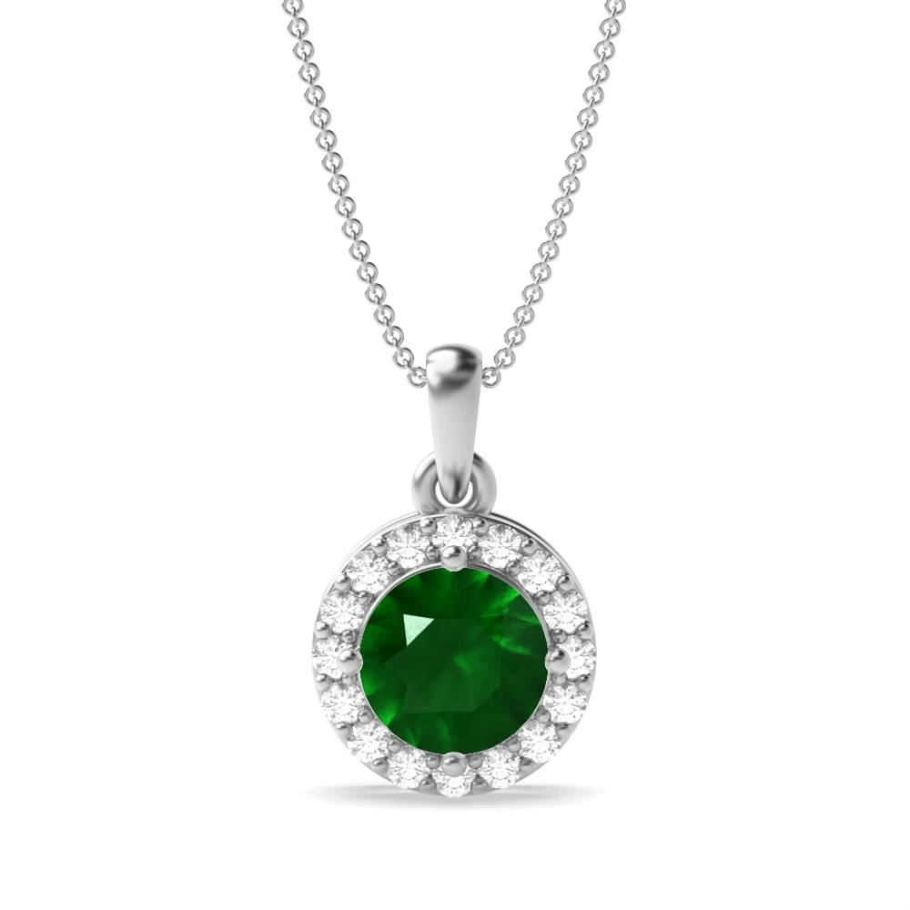 4 Prong Elegant Halo Pendant Necklaces
