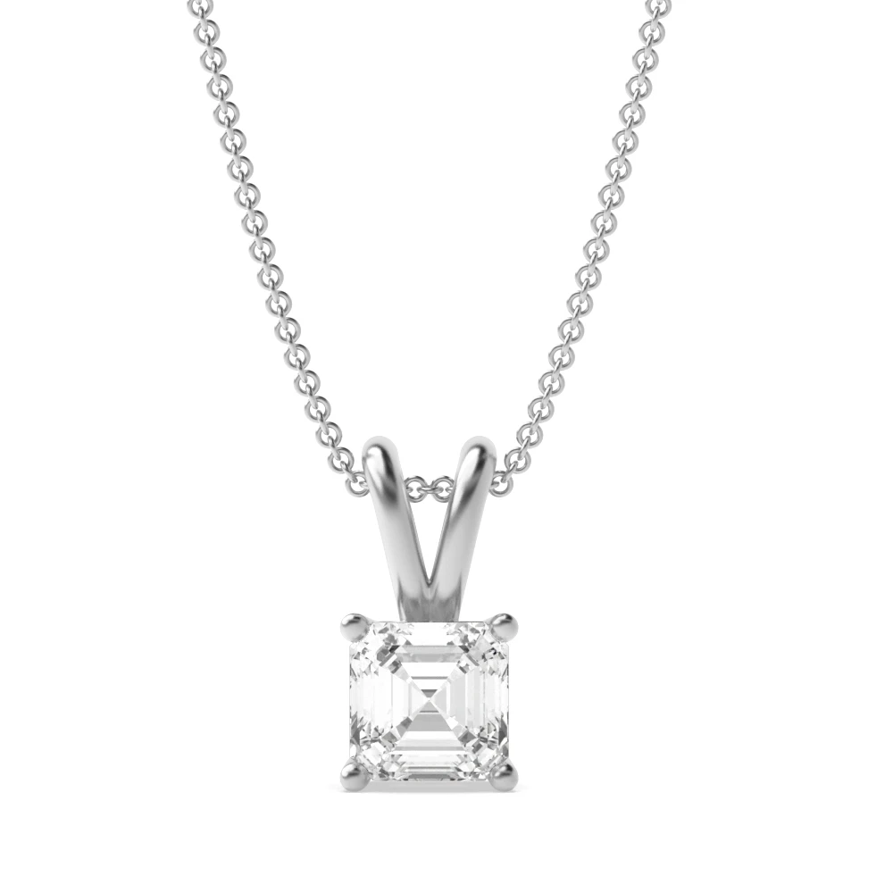 4 Prong Split bale clasiic basket Solitaire Pendant Necklaces