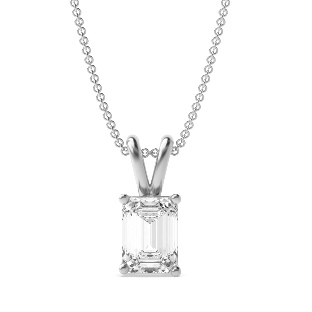 4 Prong Split bale clasiic basket Solitaire Pendant Necklaces