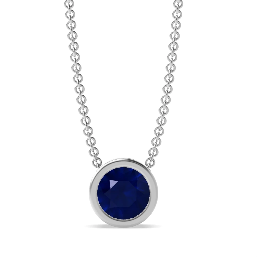 Bezel Setting Classic Solitaire Pendant Necklaces