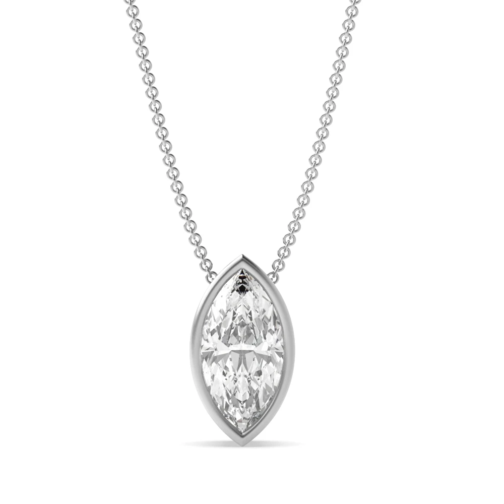Bezel Setting Classic Solitaire Pendant Necklaces