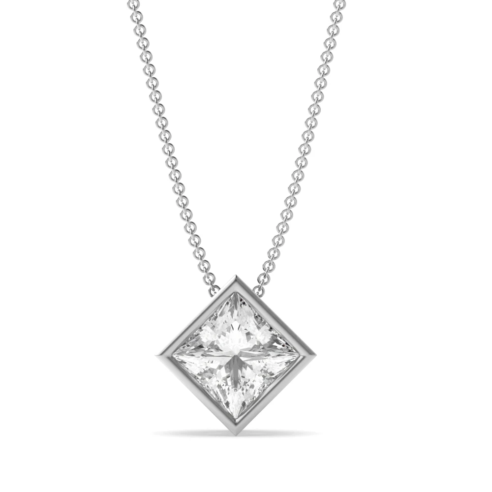 Bezel Setting Classic Pendant Necklaces