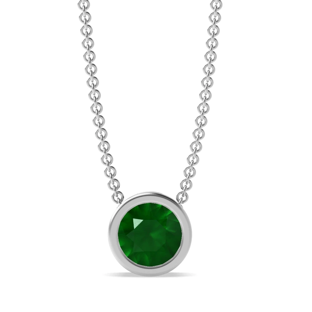 Bezel Setting Classic Solitaire Pendant Necklaces