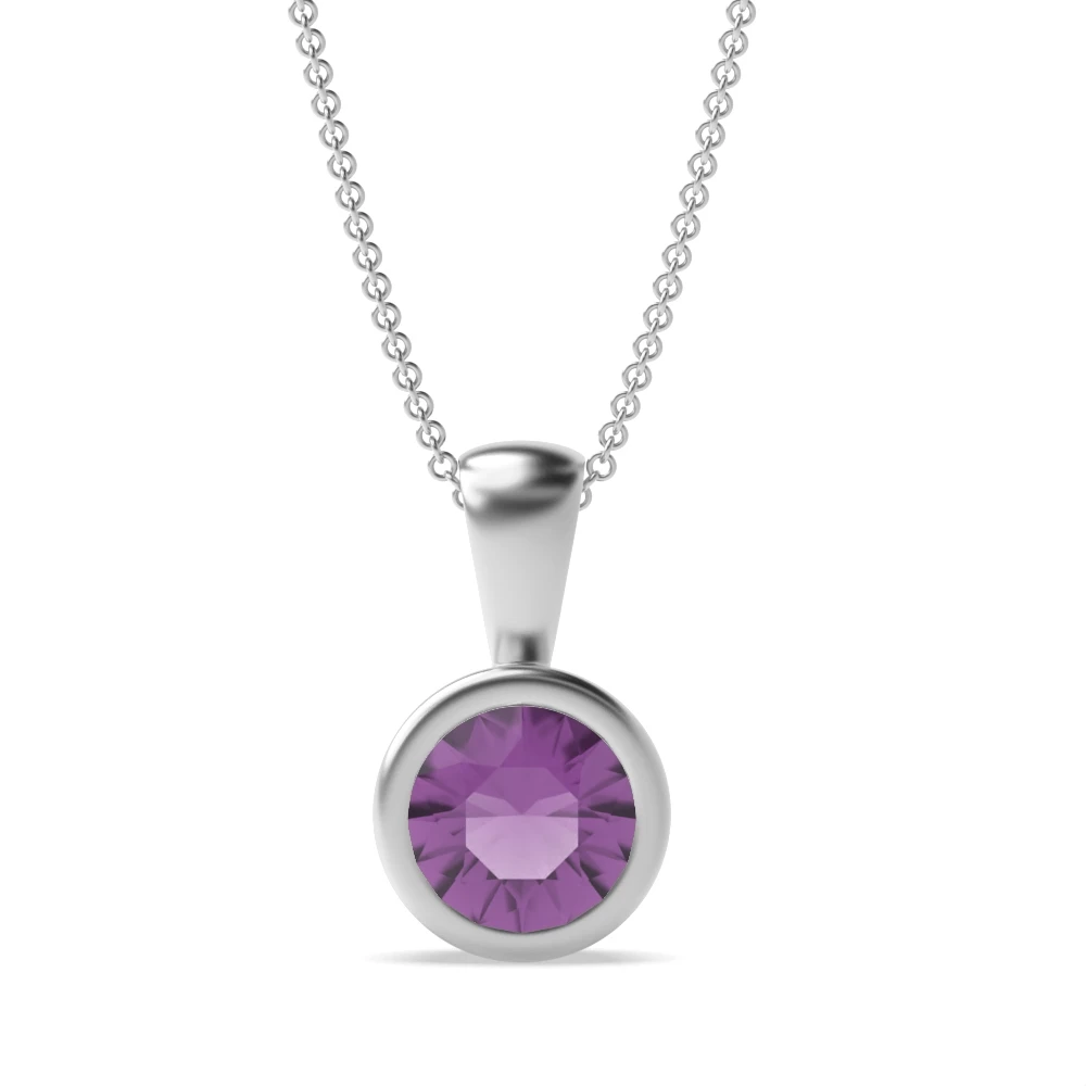 Bezel Setting Solid bale Pendant Necklaces