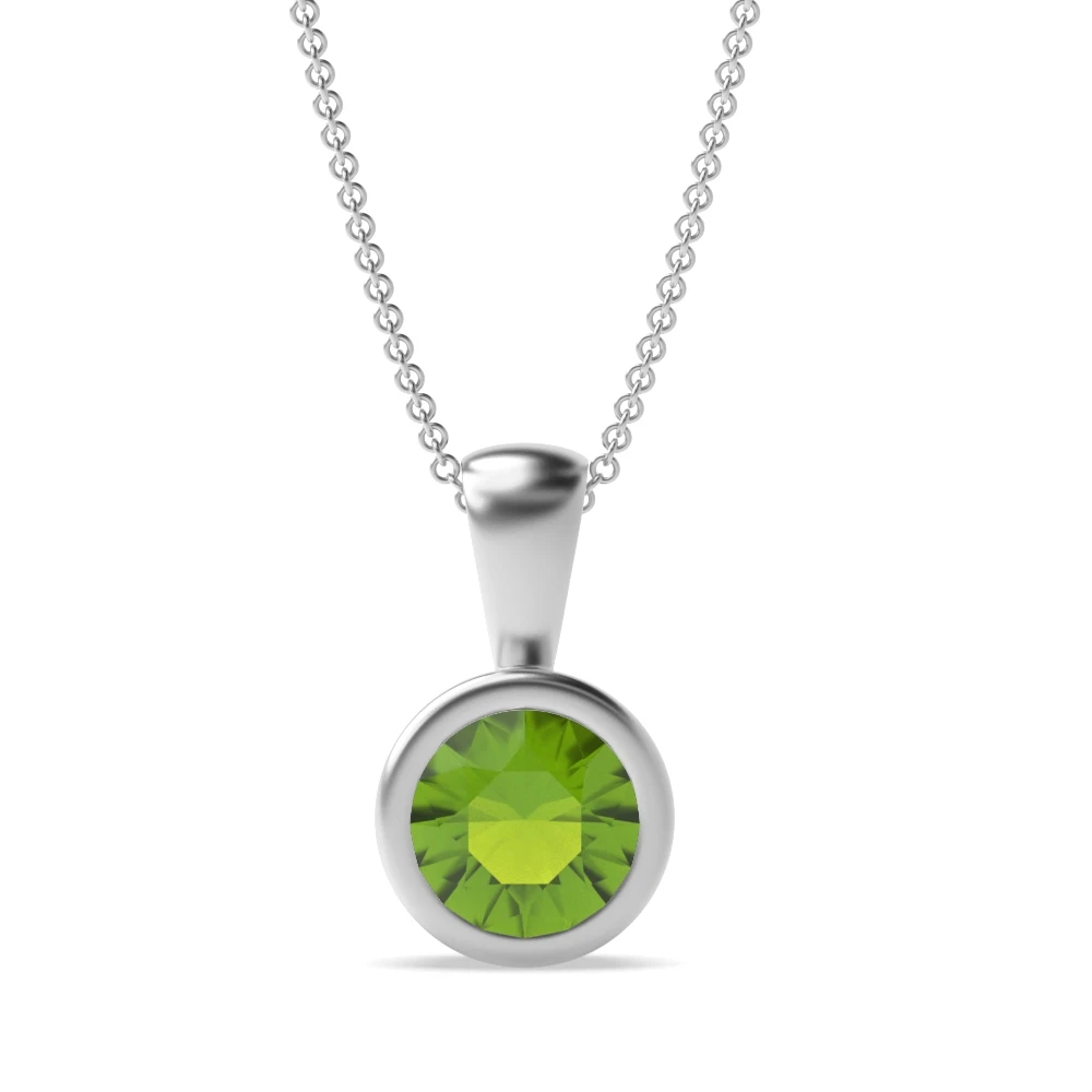 Bezel Setting Solid bale Pendant Necklaces