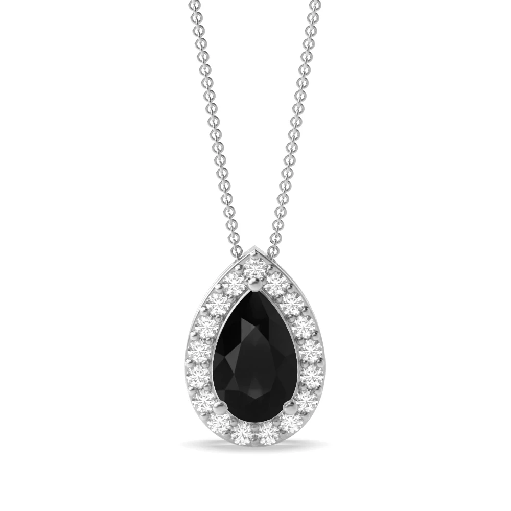 3 Prong Elegant Halo Pendant Necklaces