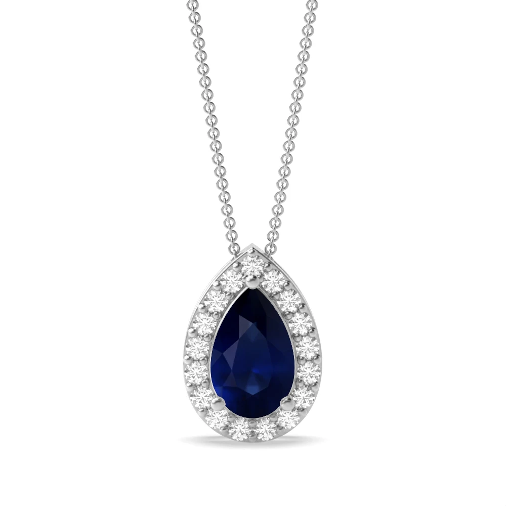 3 Prong Elegant Halo Pendant Necklaces