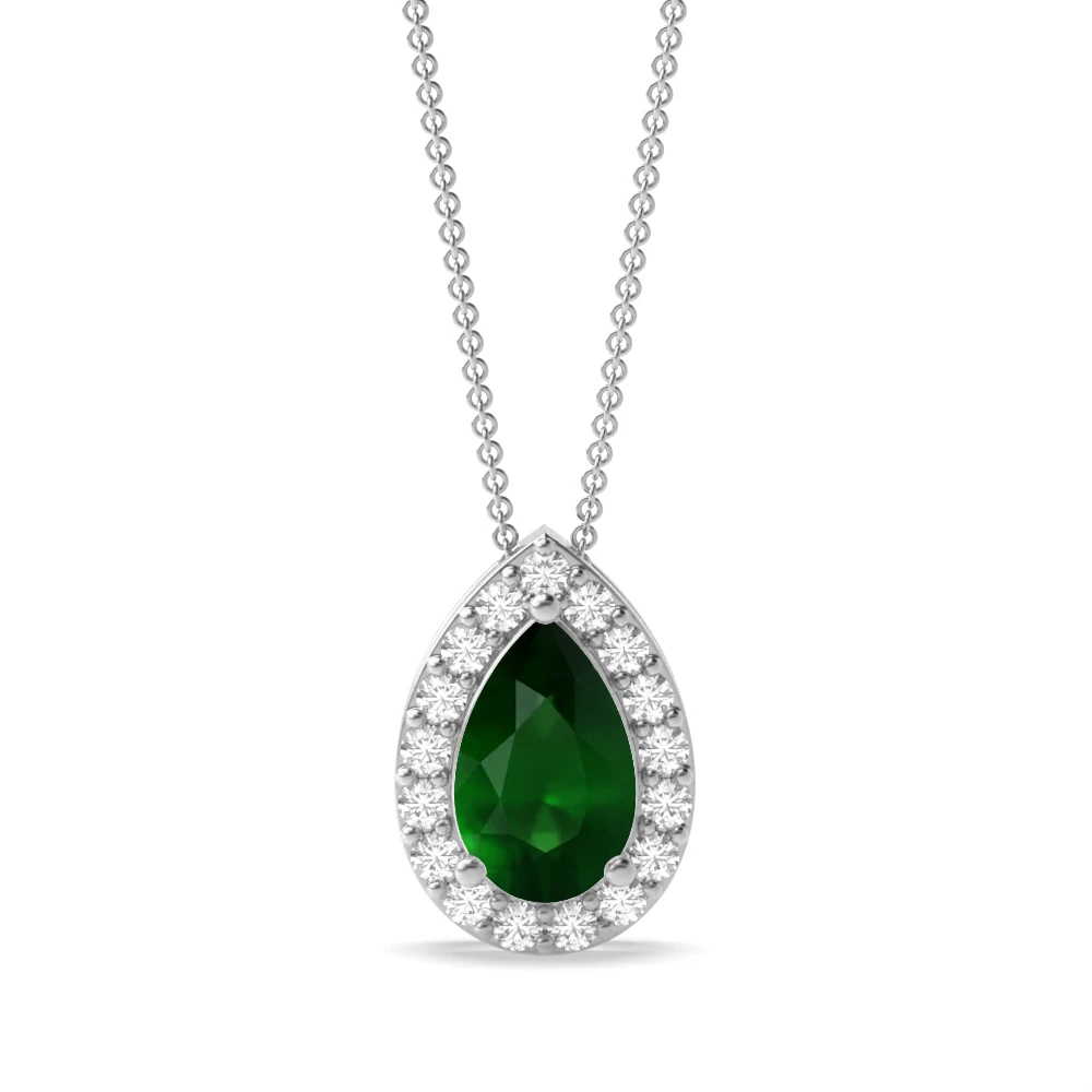 3 Prong Elegant Halo Pendant Necklaces