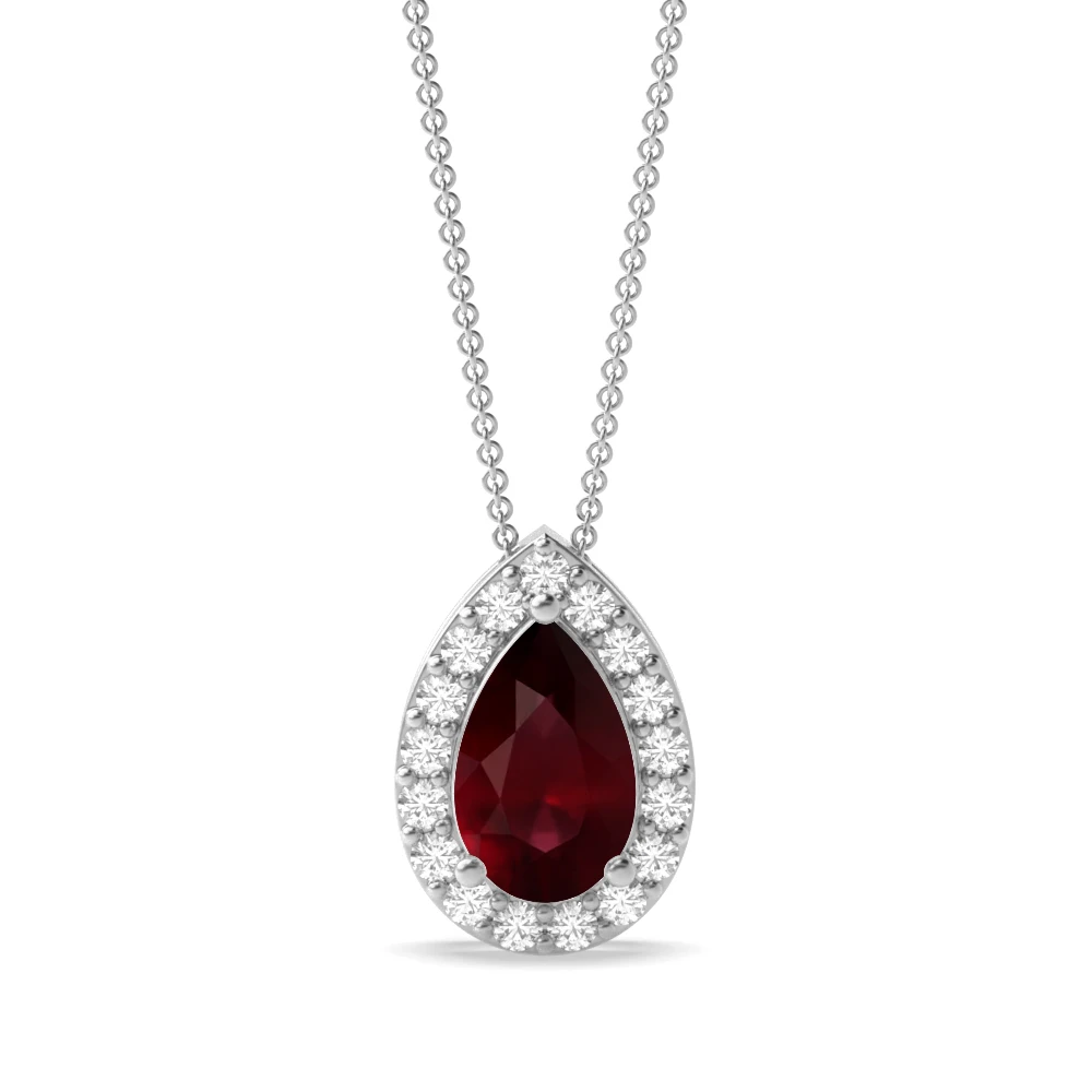 3 Prong Elegant Halo Pendant Necklaces