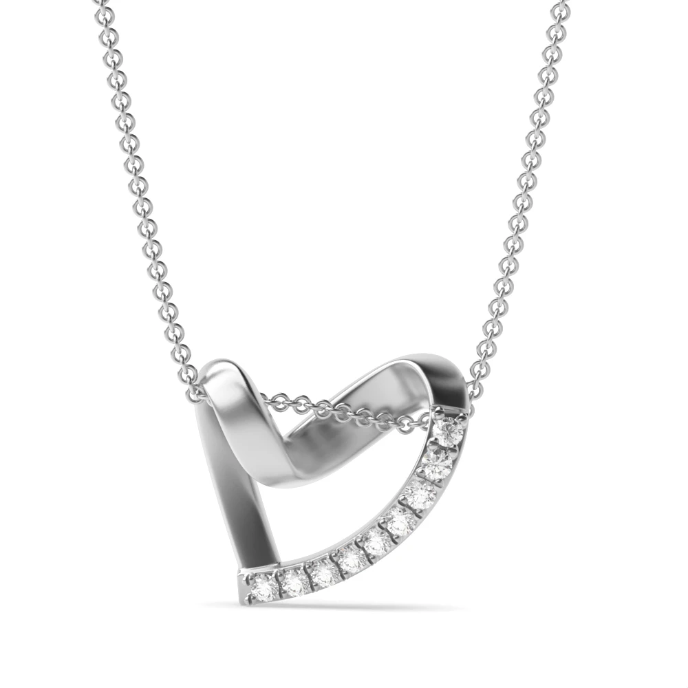 4 Prong Sterling Silver Love classic Heart Pendant Necklaces