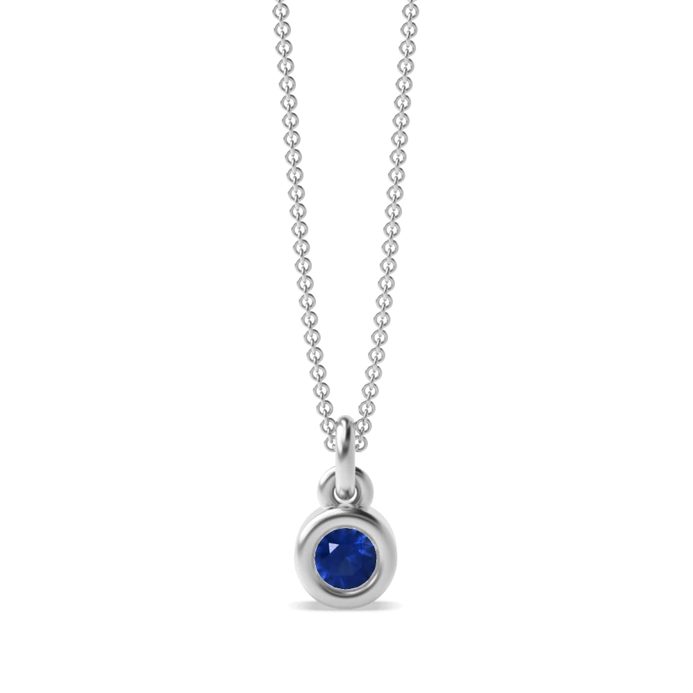 Bezel Setting Bright Pendant Necklaces