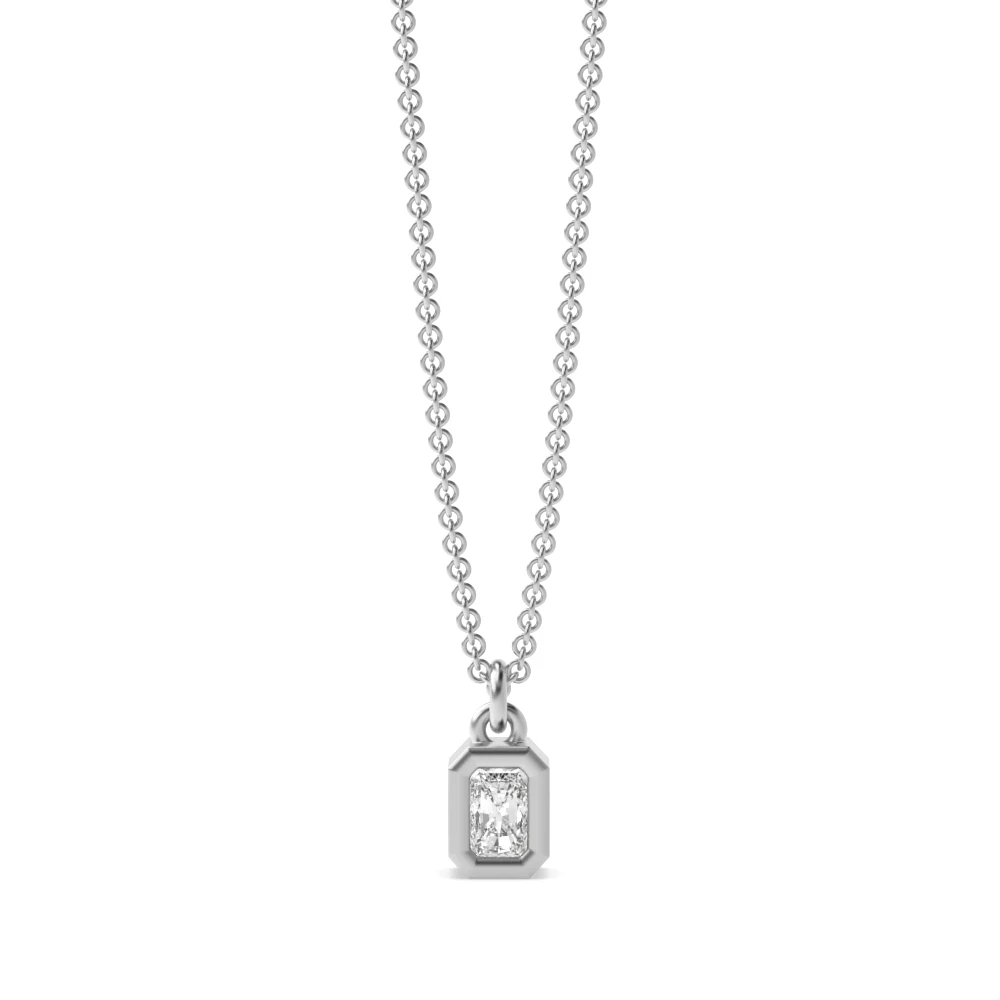 Bezel Setting Bright Pendant Necklaces