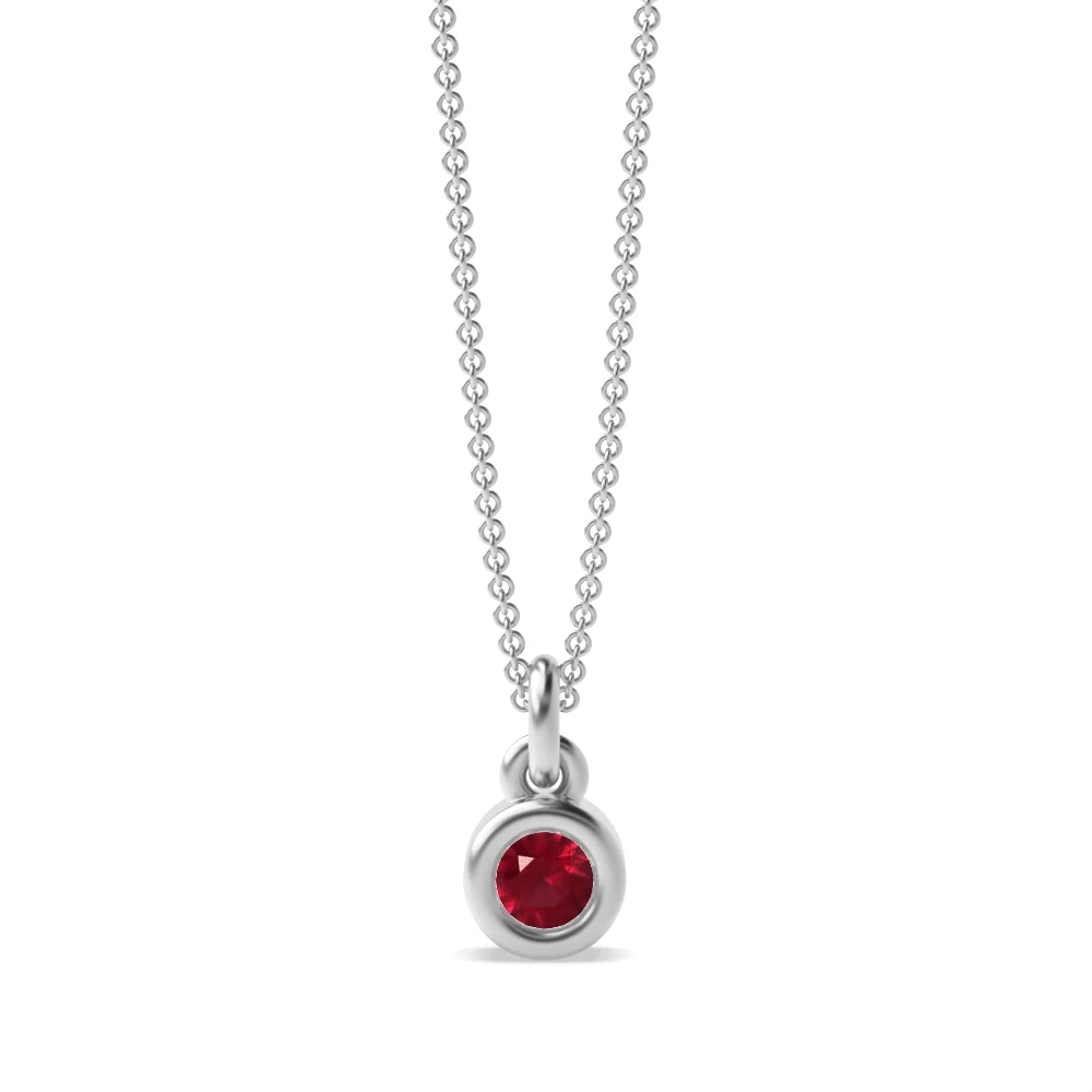 Bezel Setting Bright Pendant Necklaces