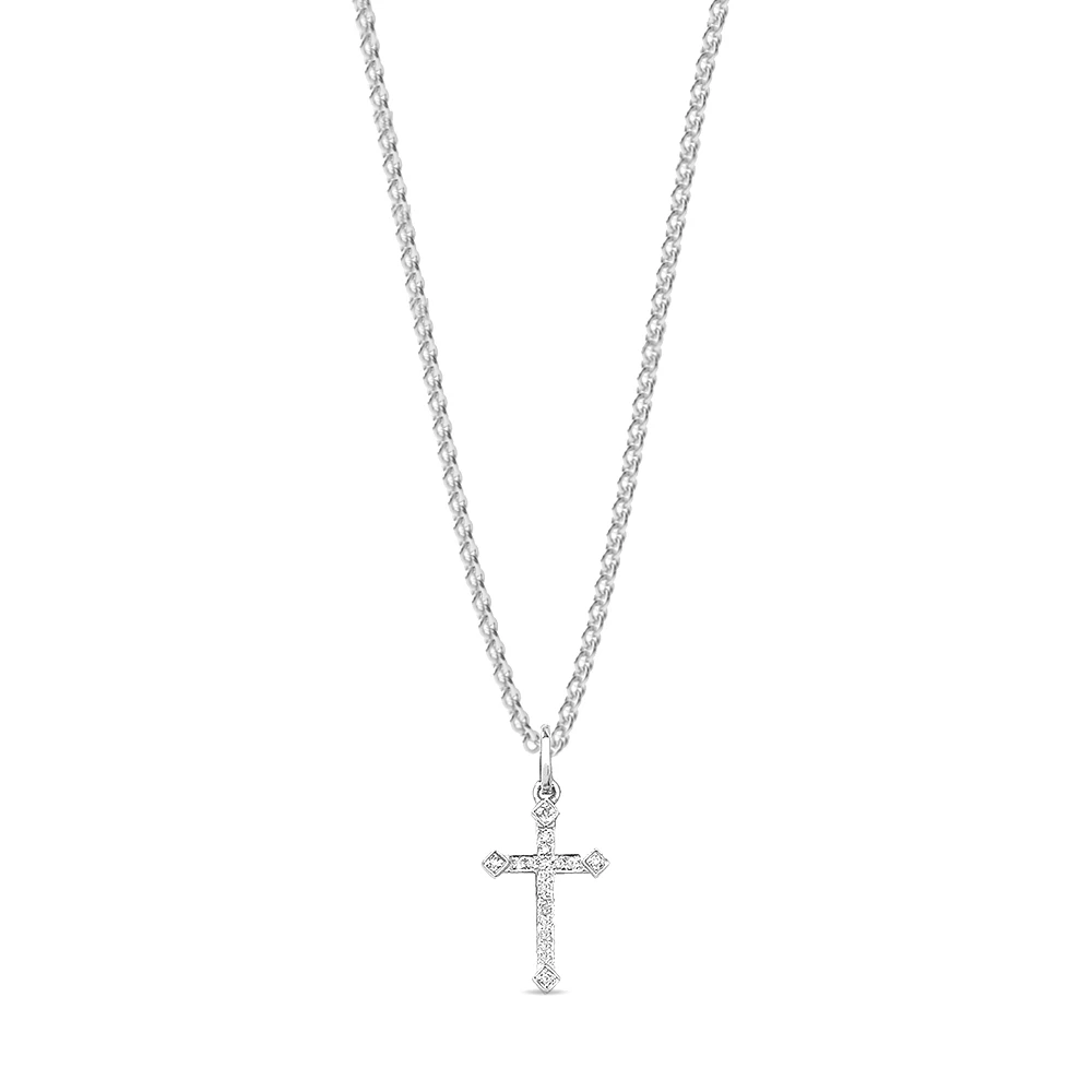 4 Prong Designer shine Cross Pendant Necklaces