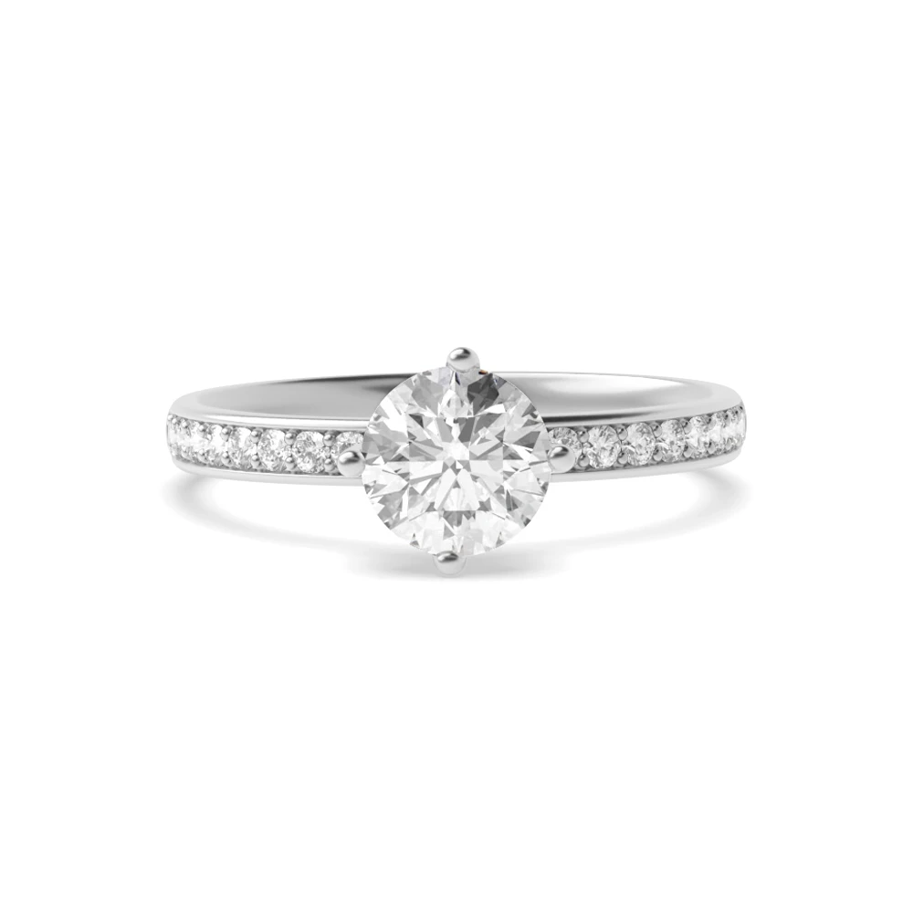 4 Prong White Gold claw Twisted Engagement Rings