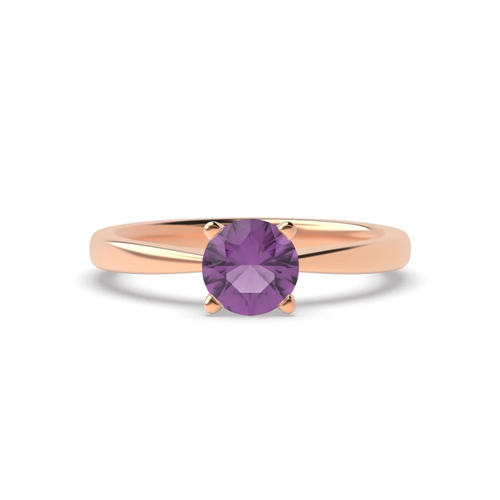 4 Prong Rose Gold V shaped Engagement Rings