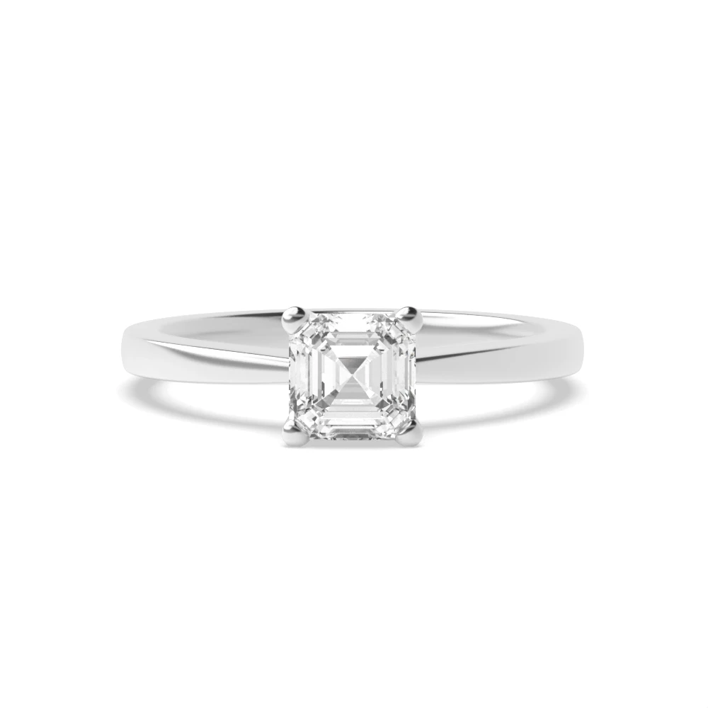 4 Prong V shaped Solitaire Engagement Rings