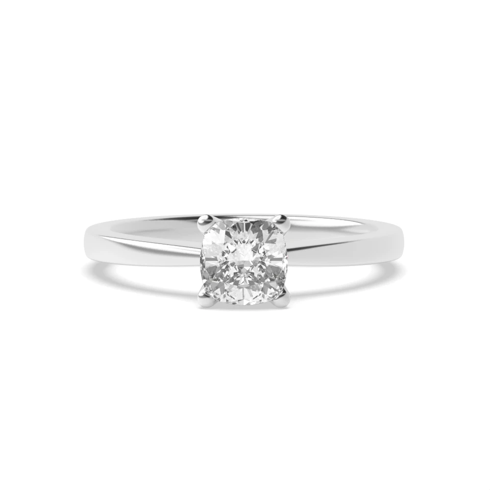 4 Prong V shaped Solitaire Engagement Rings