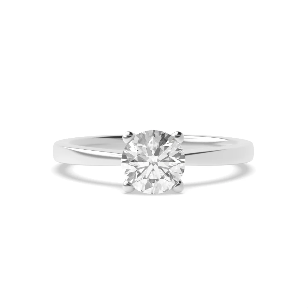 4 Prong V shaped Solitaire Engagement Rings
