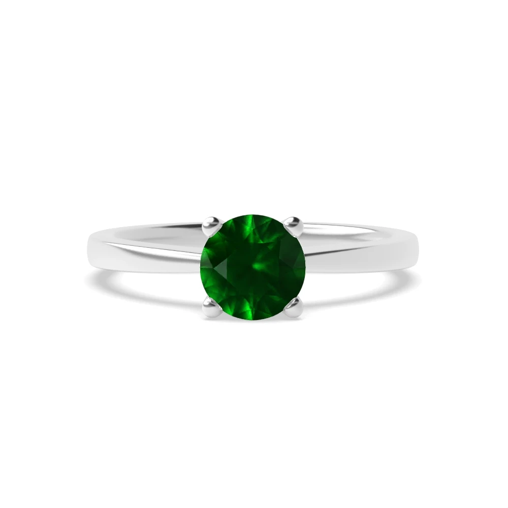 4 Prong Platinum V shaped Solitaire Engagement Rings